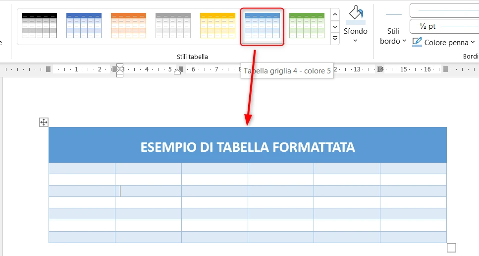 Stile tabella applicato